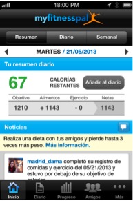 Llega a España MyFitnessPal, aplicación gratuita para el móvil que ayuda a mantener un estilo de vida saludable